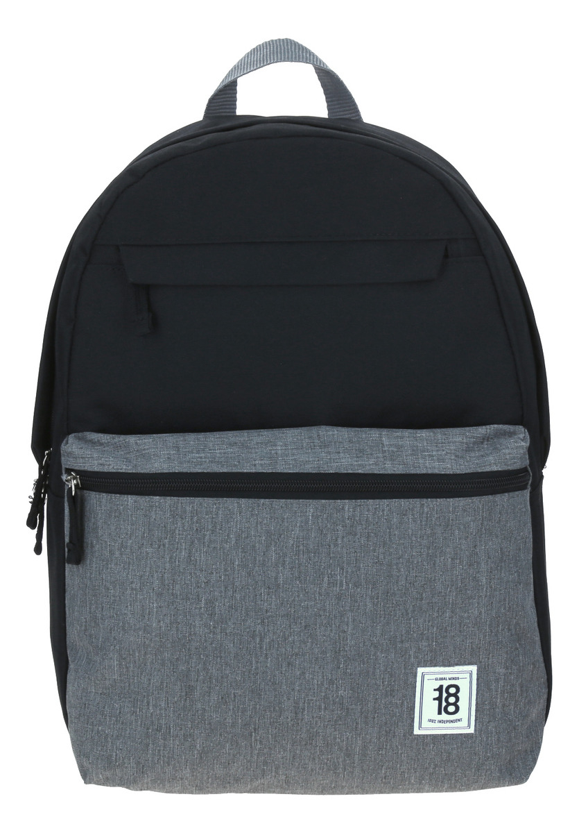 Mochila Grande Unisex 1865572-2 Juvenil Gris Con Negro 1818