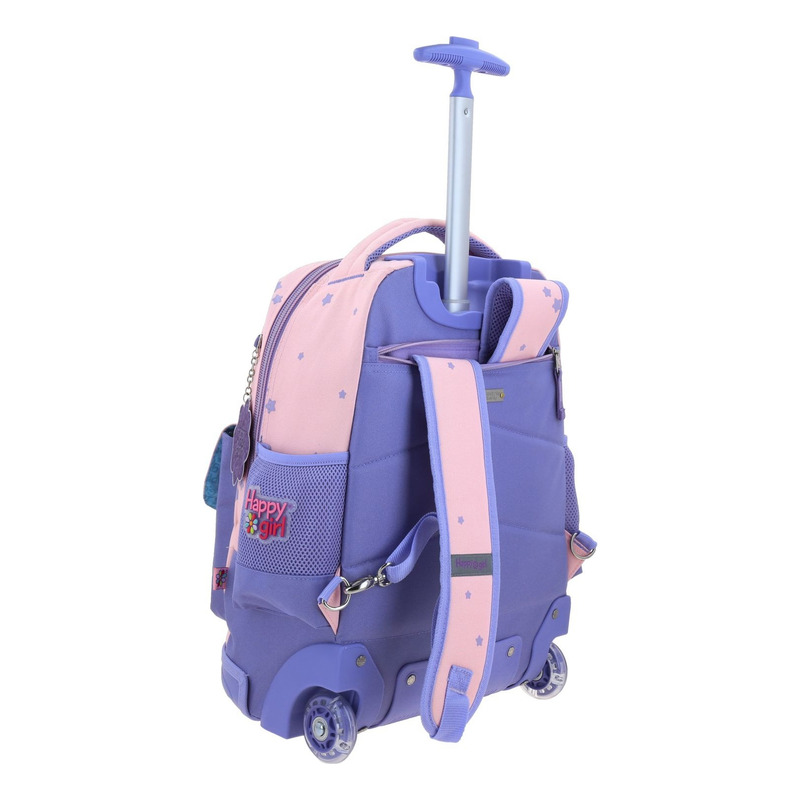 Mochila Happy Girl Gurlic Primaria Con Carro Hg70391-p Color Multicolor 3