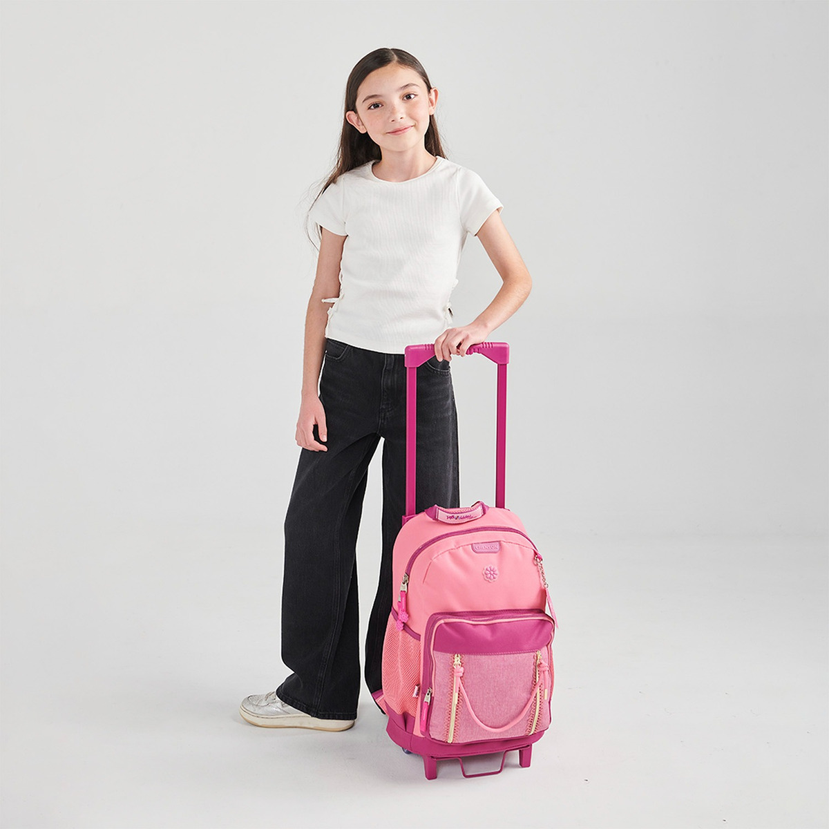 Mochila Happy Girl Tarlait Primaria Con Carro Hg70656-p Color Rosa - vista 2
