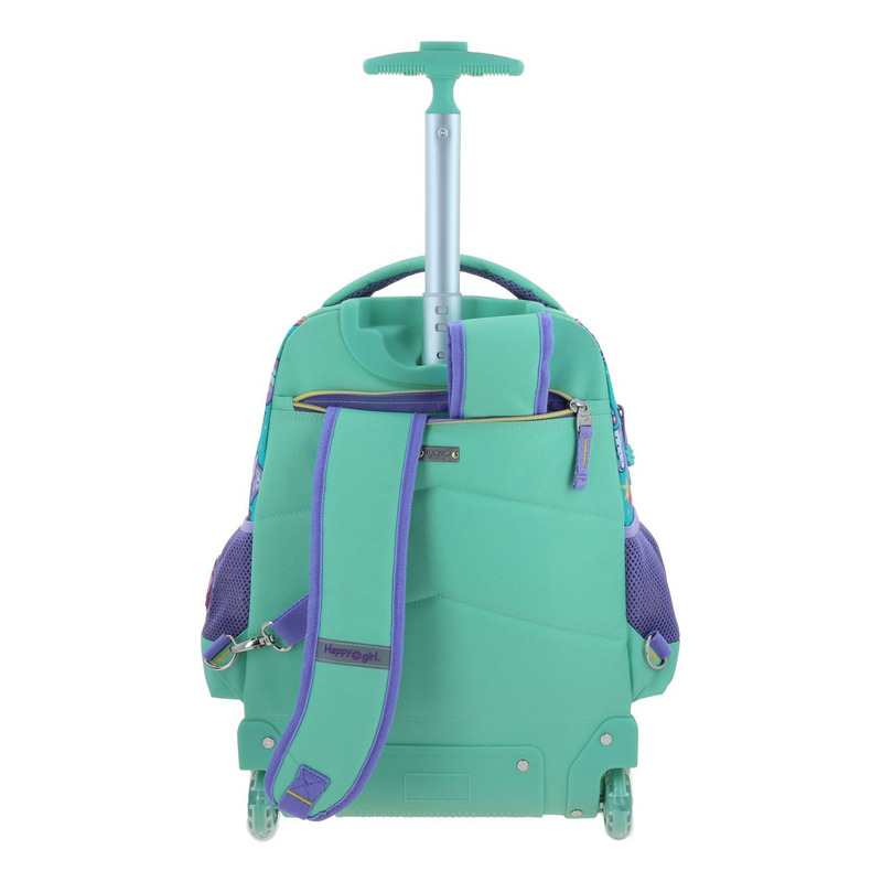 Mochila Happy Girl Vania Bachur Josed Primaria Con Carro Vb70416-t Color Turquesa Diseño De La Tela Vania Vachur 5