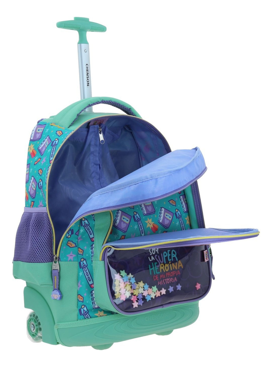 Mochila Happy Girl Vania Bachur Josed Primaria Con Carro Vb70416-t Color Turquesa Diseño De La Tela Vania Vachur - vista 2