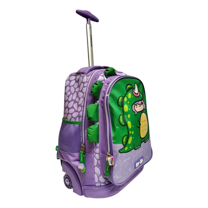 Mochila Happy Girl Vania Bachur Vani Primaria Con Carro Vb70704-v Color Lila 2