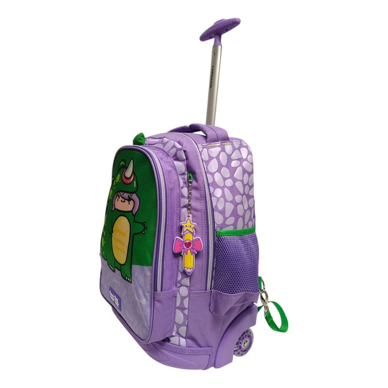 Mochila Happy Girl Vania Bachur Vani Primaria Con Carro Vb70704-v Color Lila 3