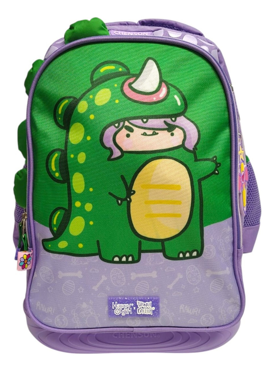 Mochila Happy Girl Vania Bachur Vani Primaria Con Carro Vb70704-v Color Lila 4