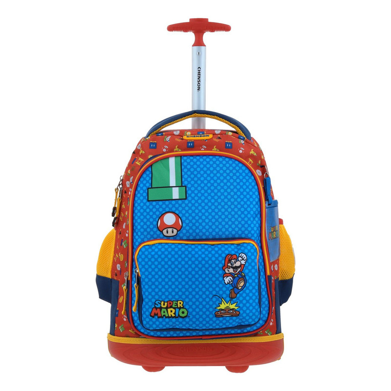 Mochila Mario Bros Onder Primaria Con Carro Mb70511-9 Color Multicolor