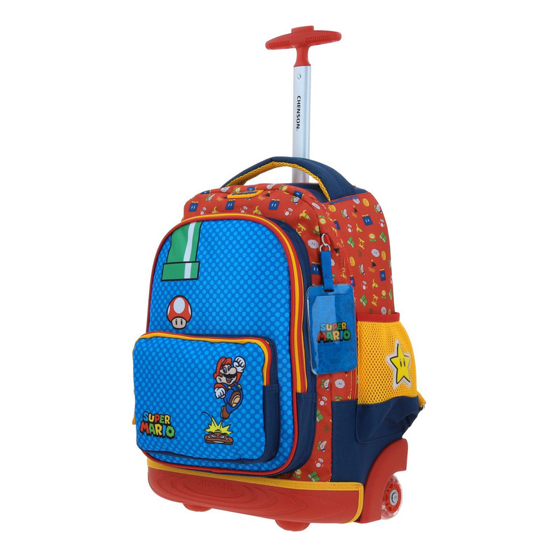 Mochila Mario Bros Onder Primaria Con Carro Mb70511-9 Color Multicolor 3