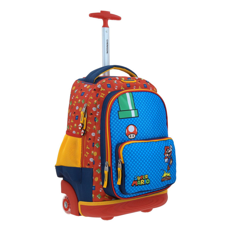 Mochila Mario Bros Onder Primaria Con Carro Mb70511-9 Color Multicolor - vista 2