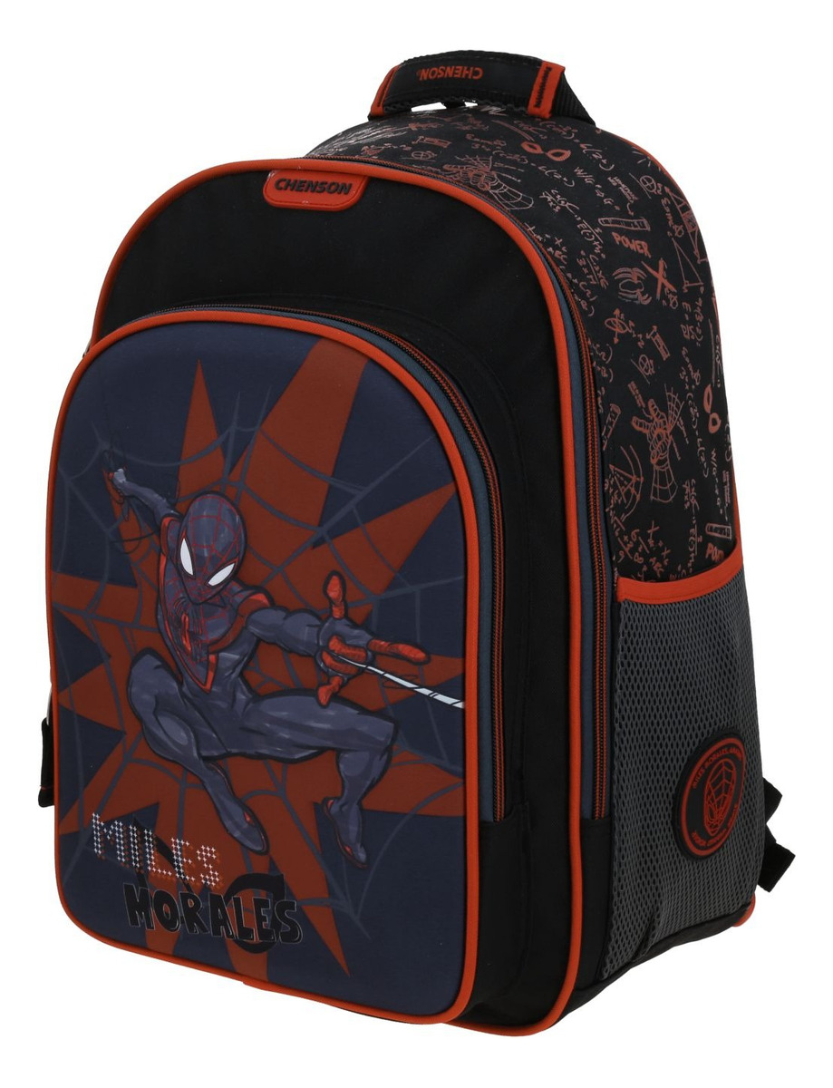 Mochila Negra Grande Miles Morales Chenson Dotte Mm70285-3 2