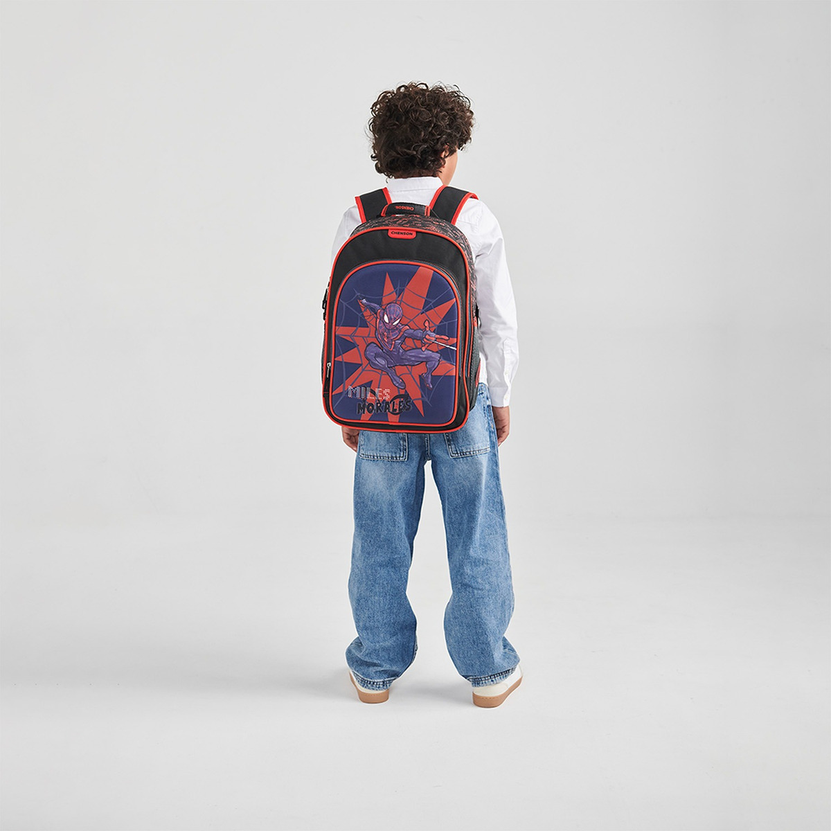 Mochila Negra Grande Miles Morales Chenson Dotte Mm70285-3 - vista 2