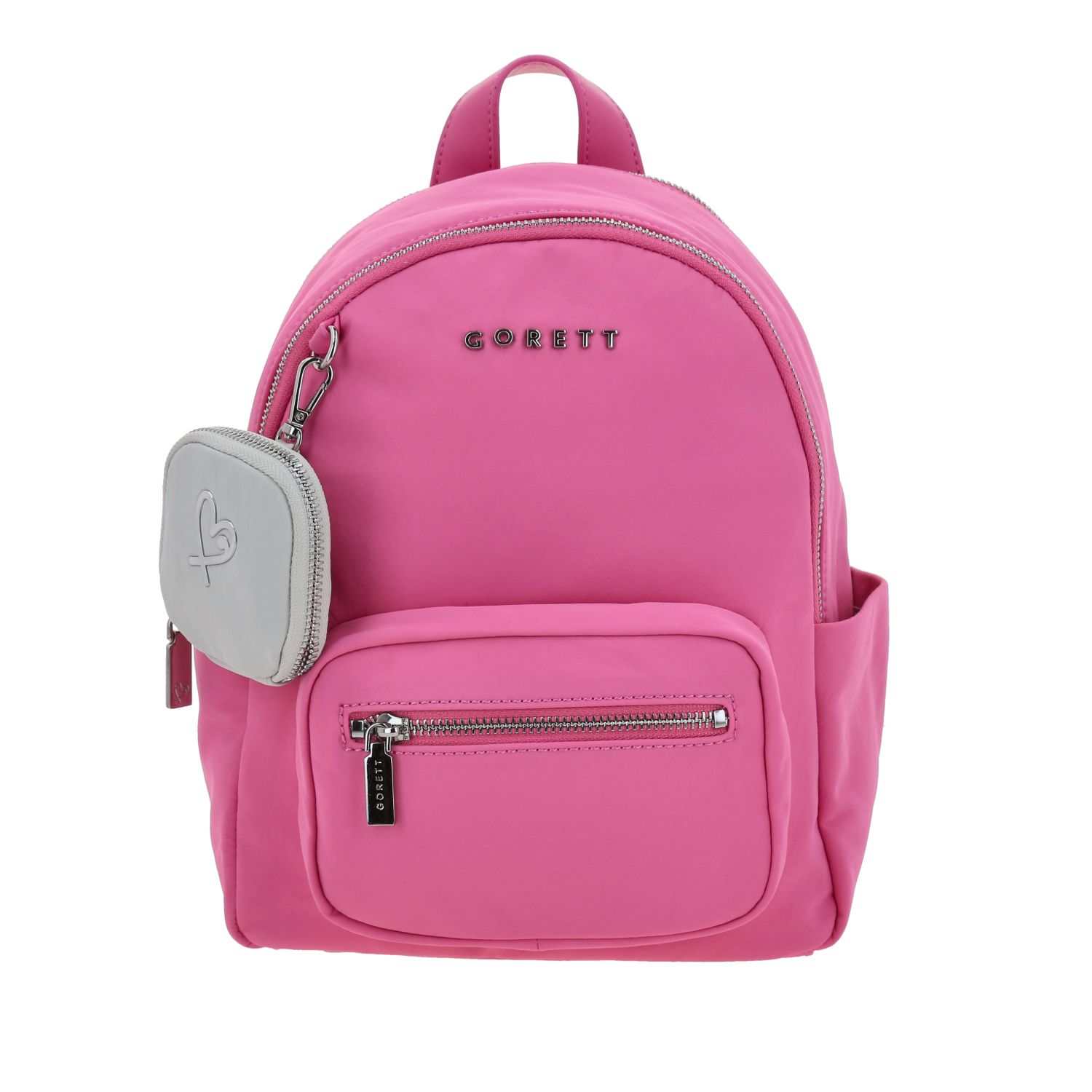 Mochila para dama casual Gorétt by Chenson en color rosa con múltiples bolsillos