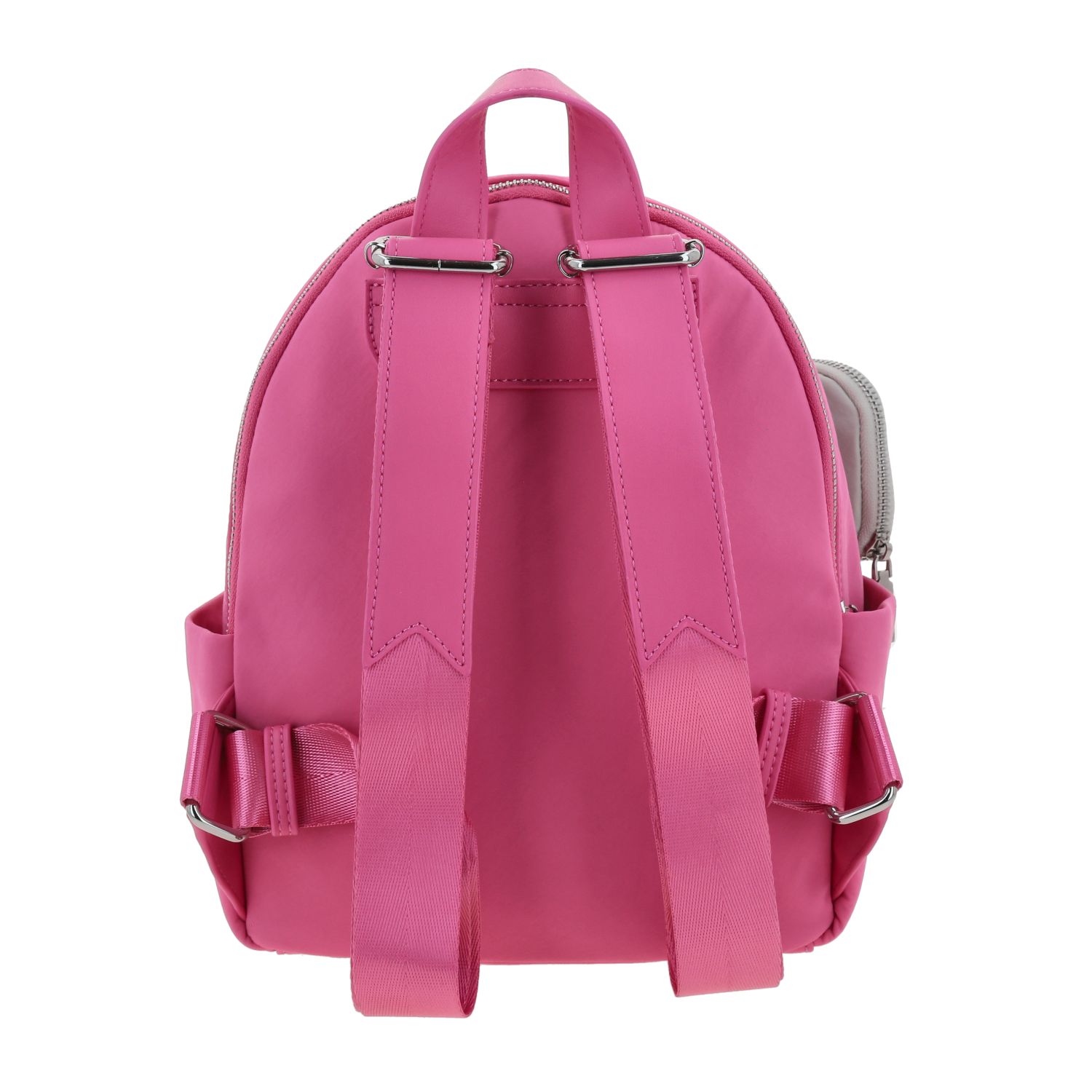 Mochila para dama casual Gorétt by Chenson en color rosa con múltiples bolsillos 4