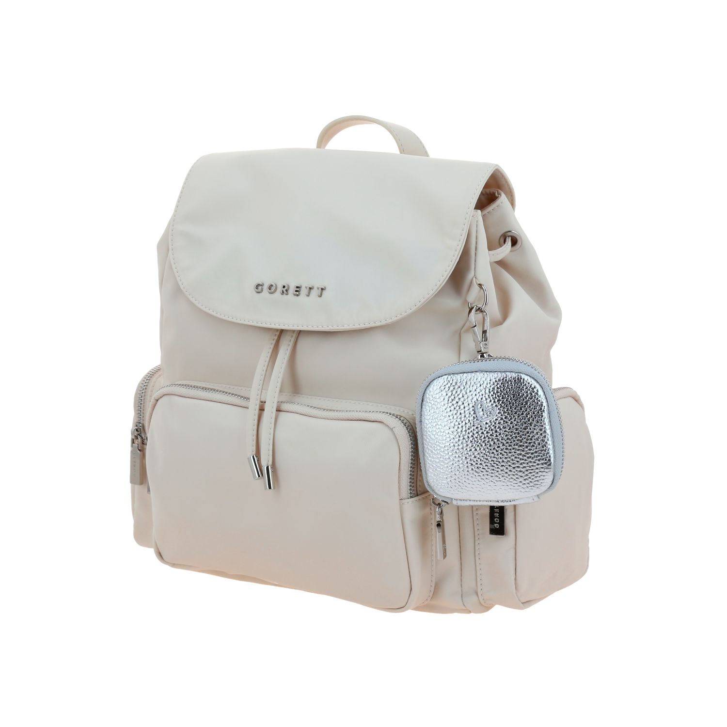 Mochila para mujer casual Gorétt by Chenson Beige con múltiples bolsillos 2