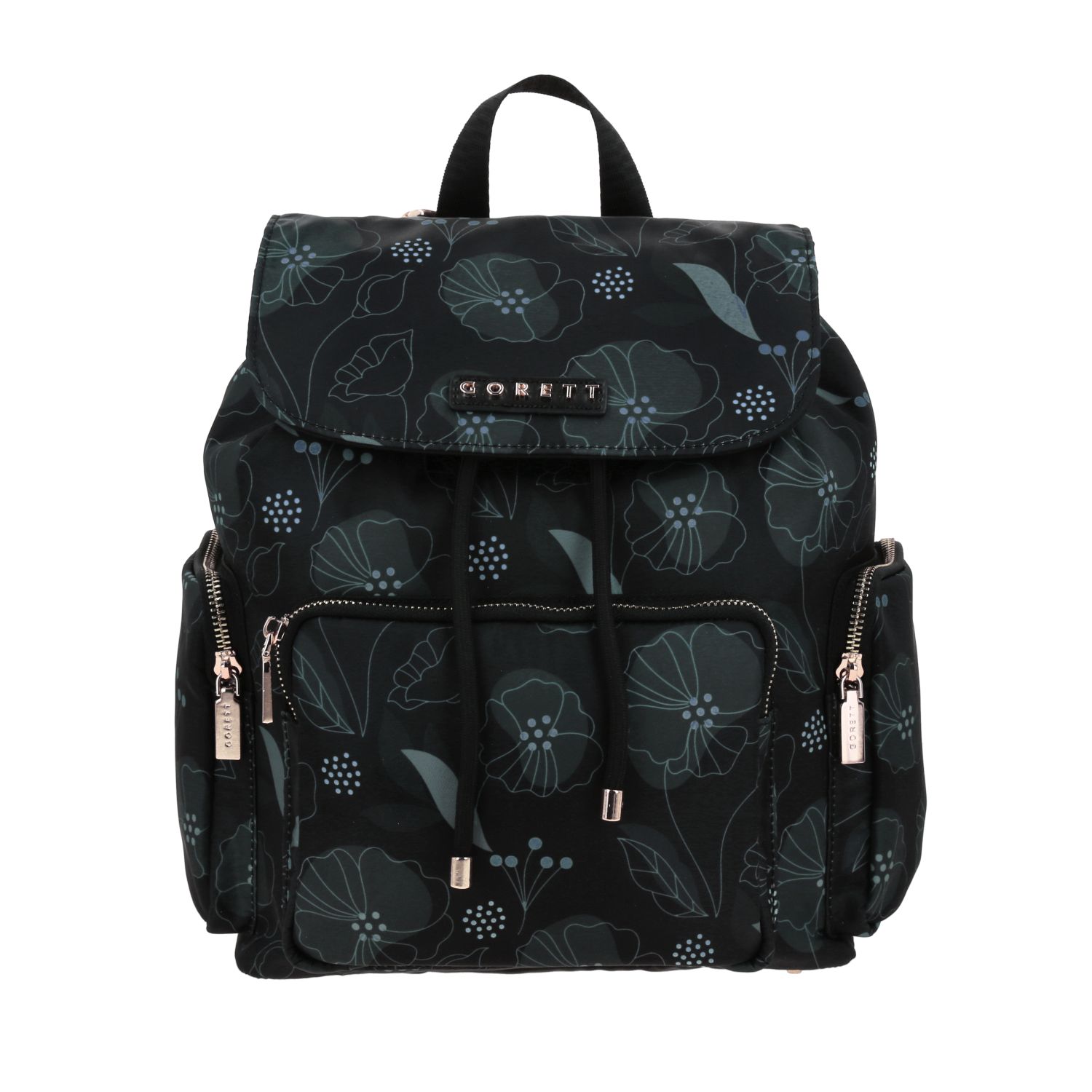 Mochila para mujer casual Gorétt by Chenson color negro con bolsillo frontal