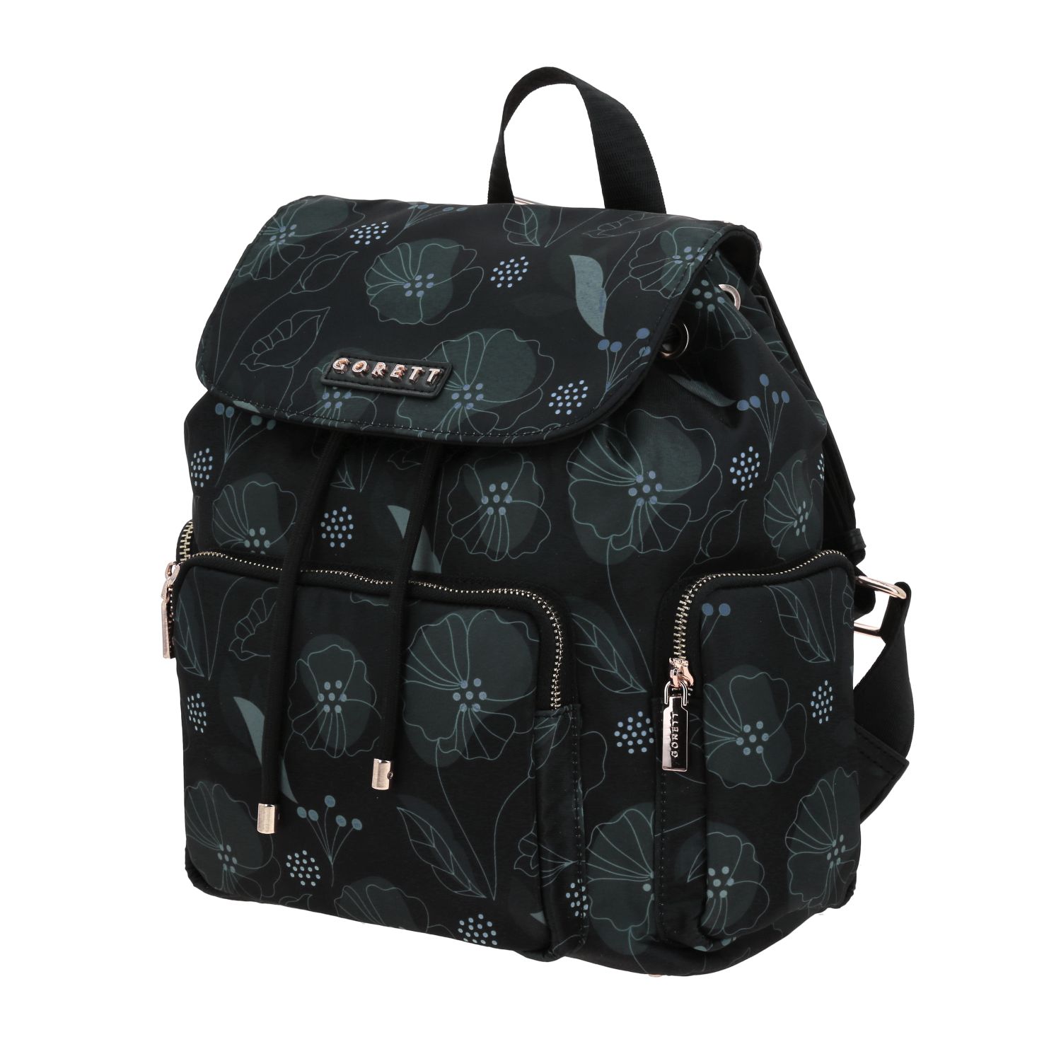 Mochila para mujer casual Gorétt by Chenson color negro con bolsillo frontal 2