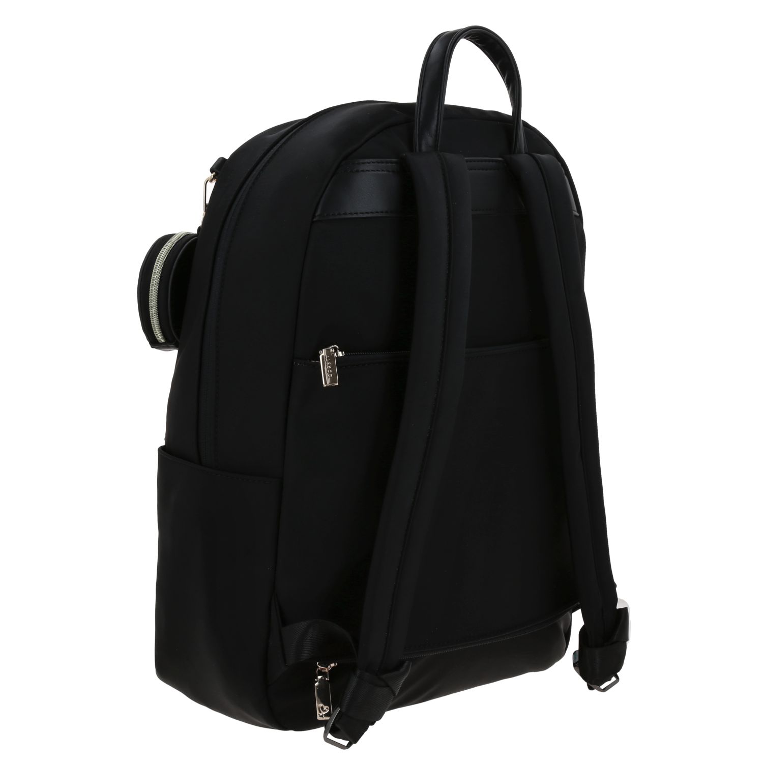 Mochila para mujer casual Gorétt by Chenson negra con doble bolsillo frontal 3