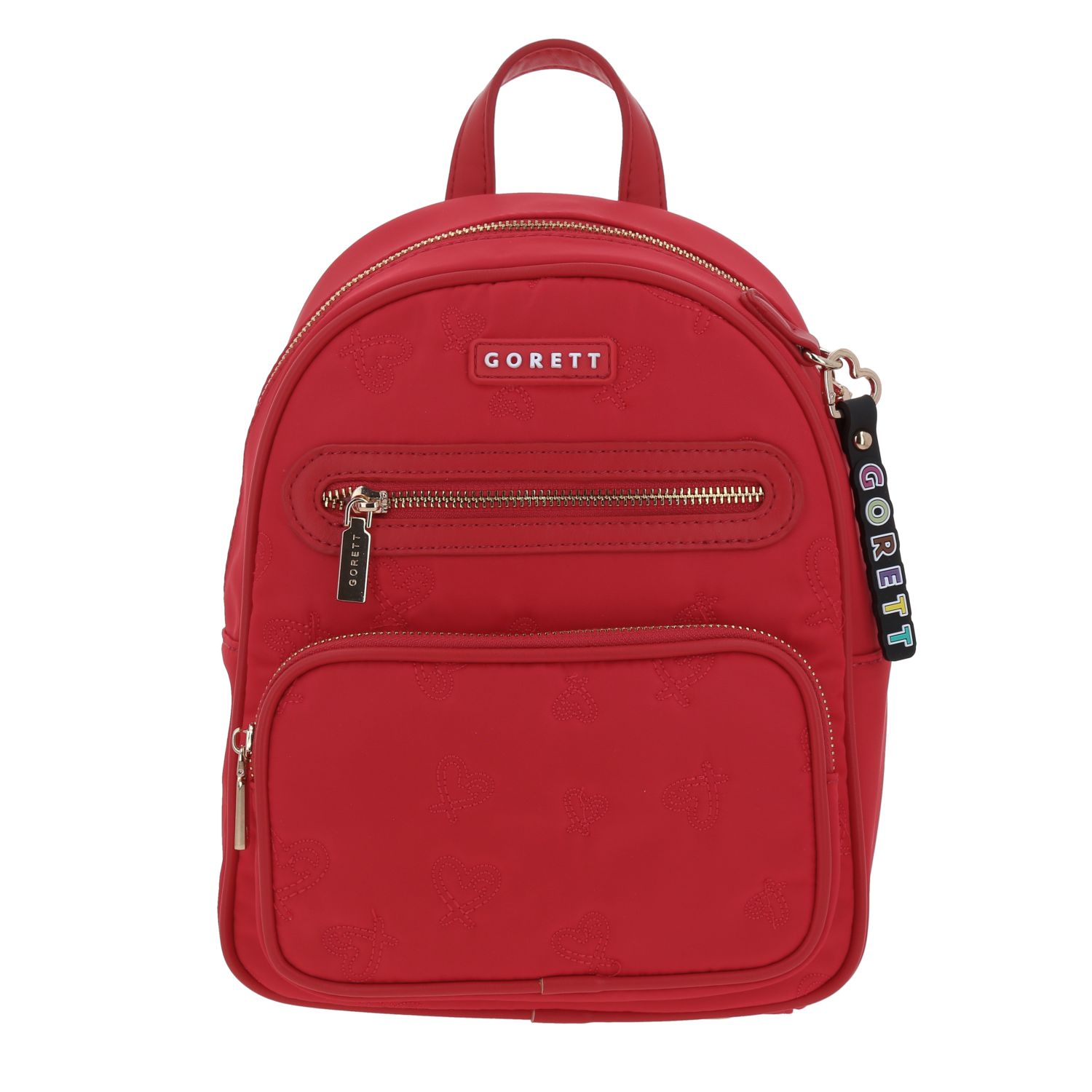 Mochila para mujer casual Gorétt by Chenson roja con doble bolsillo frontal