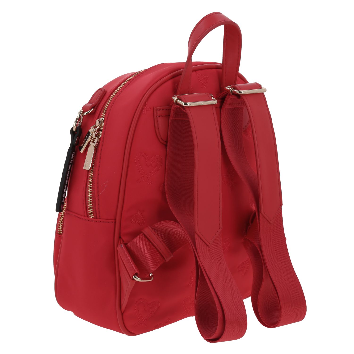Mochila para mujer casual Gorétt by Chenson roja con doble bolsillo frontal 3