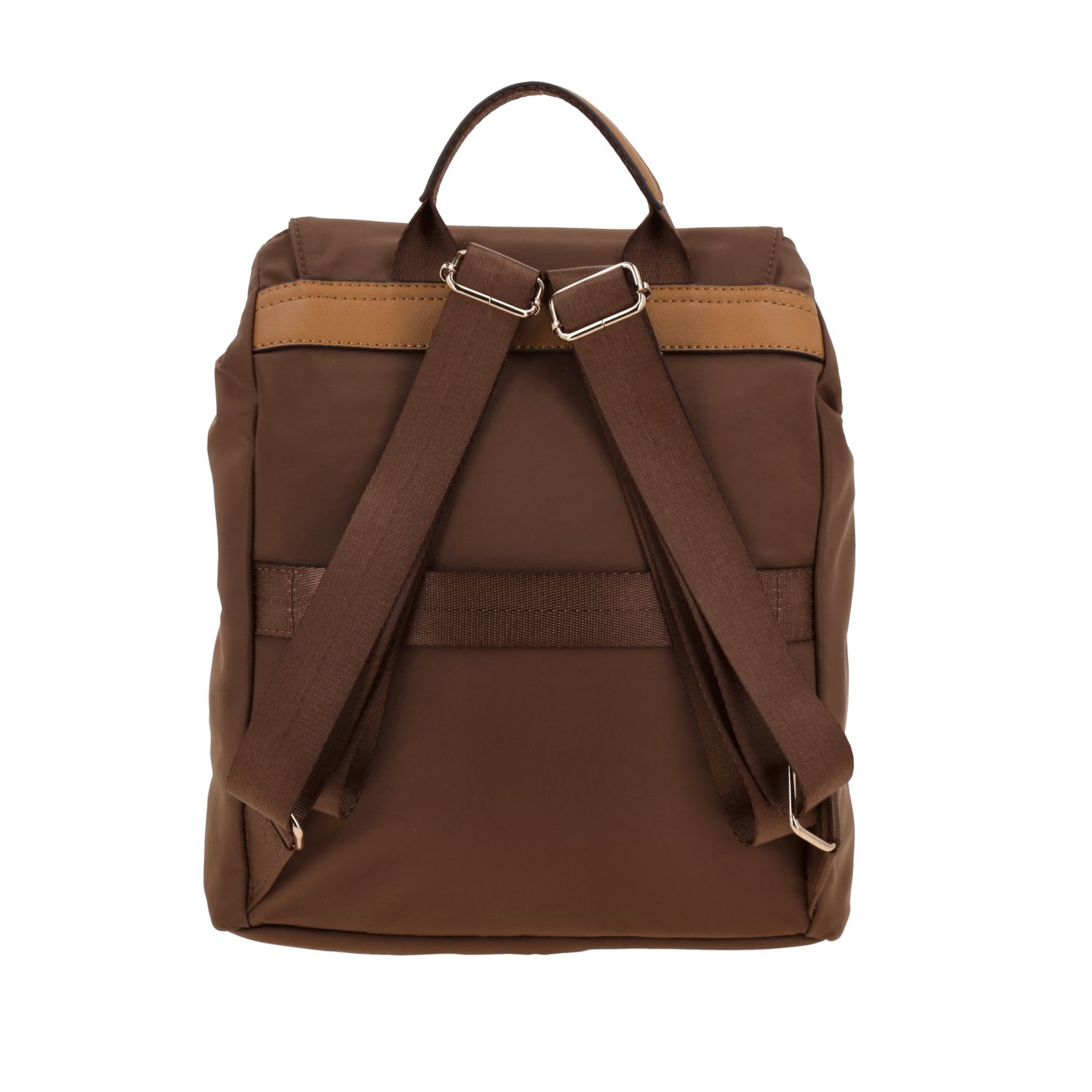 Mochila para mujer casual Madison by Chenson color café con doble bolsillo frontal 4