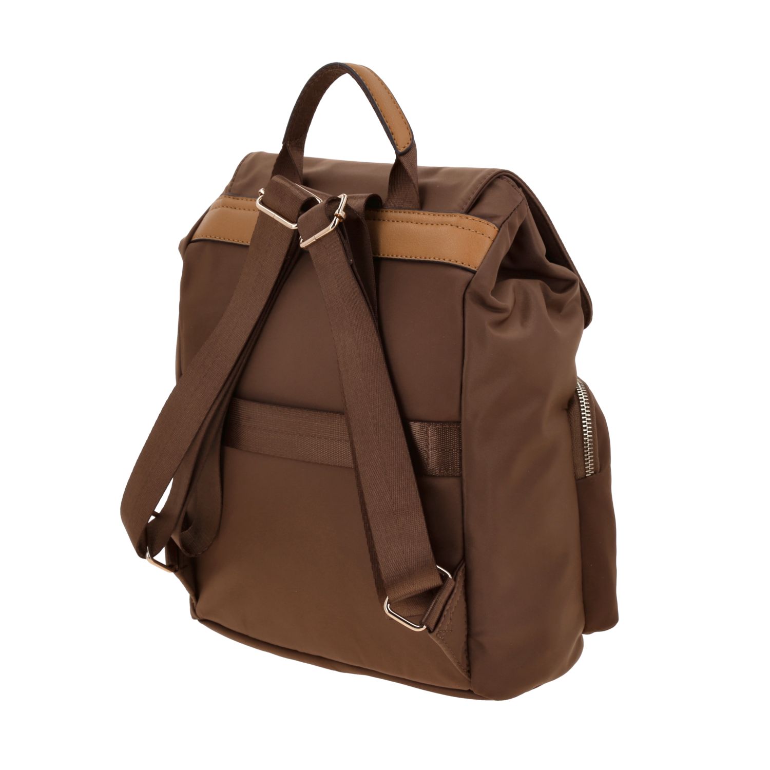 Mochila para mujer casual Madison by Chenson color café con doble bolsillo frontal 5