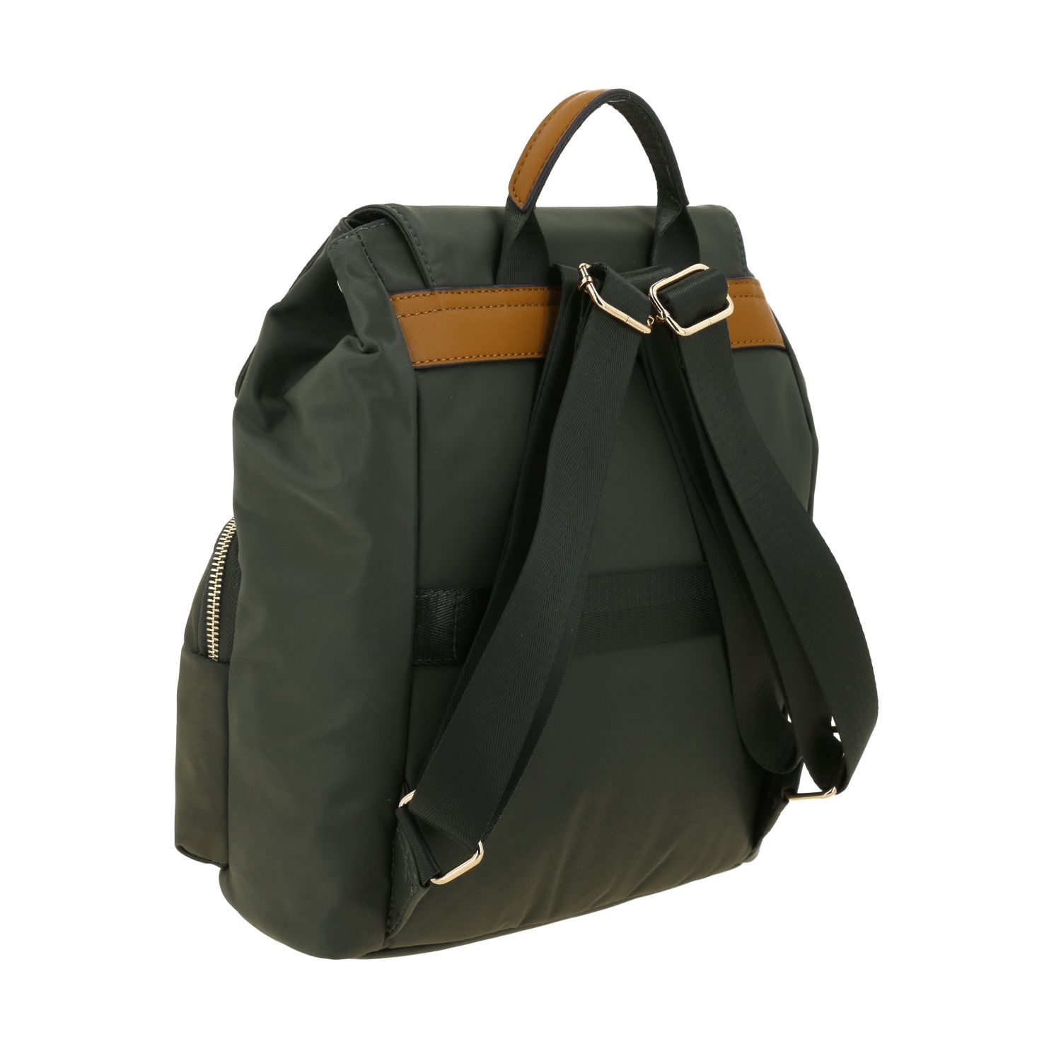 Mochila para mujer casual Madison by Chenson en verde seco con doble bolsillo 3