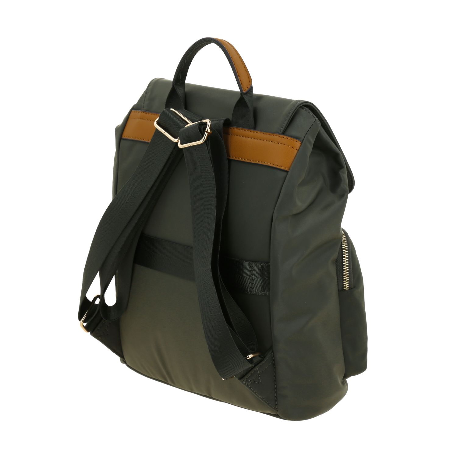 Mochila para mujer casual Madison by Chenson en verde seco con doble bolsillo 5