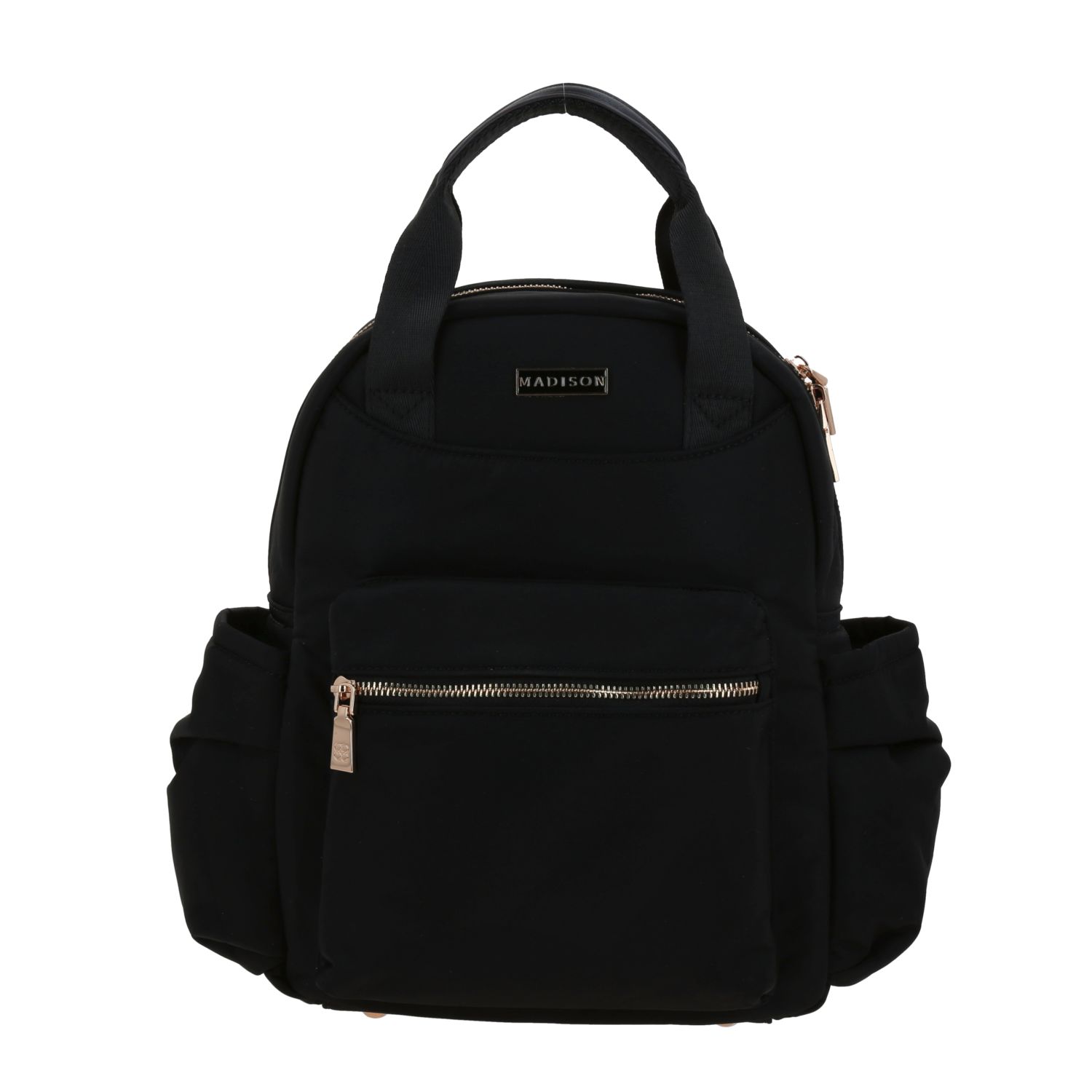 Mochila para mujer casual Madison by Chenson negra con múltiples bolsillos