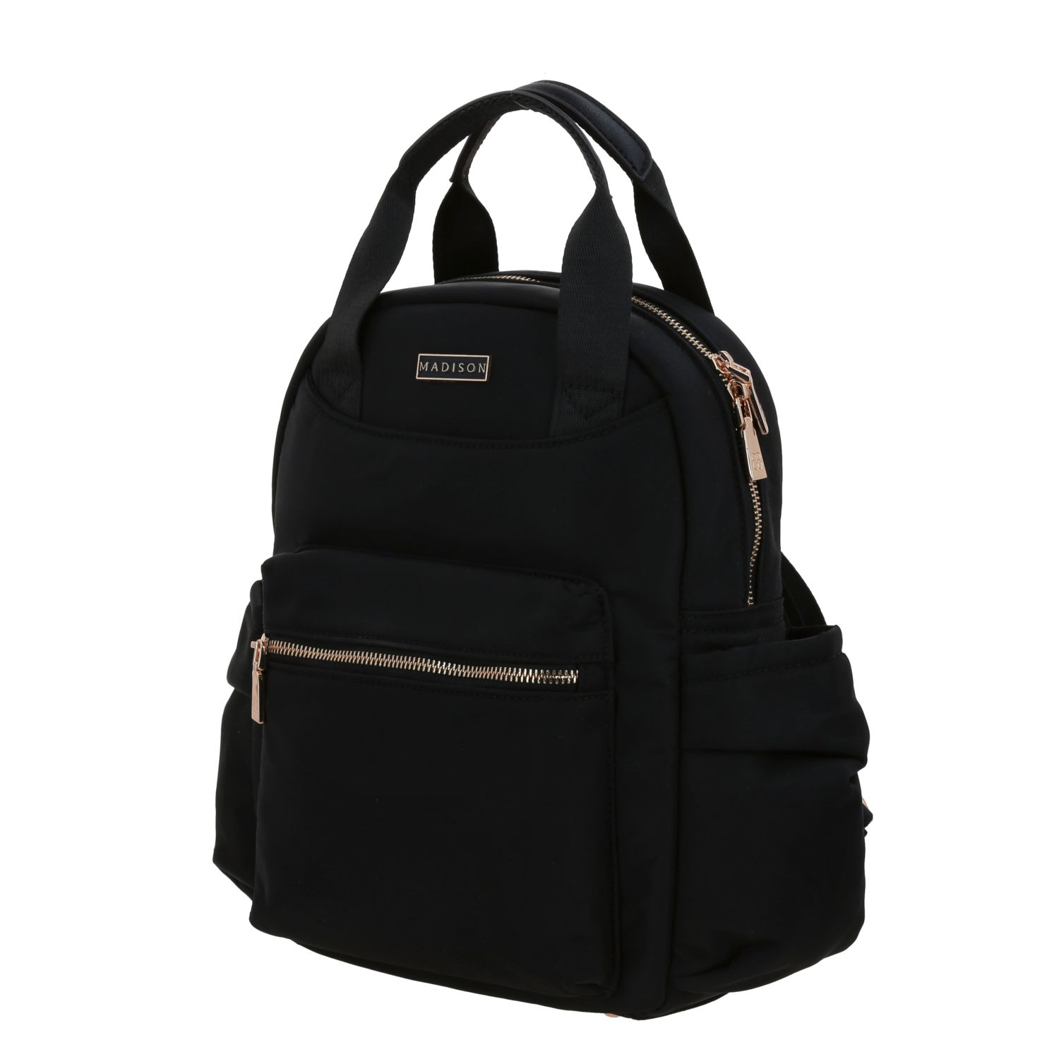 Mochila para mujer casual Madison by Chenson negra con múltiples bolsillos 2