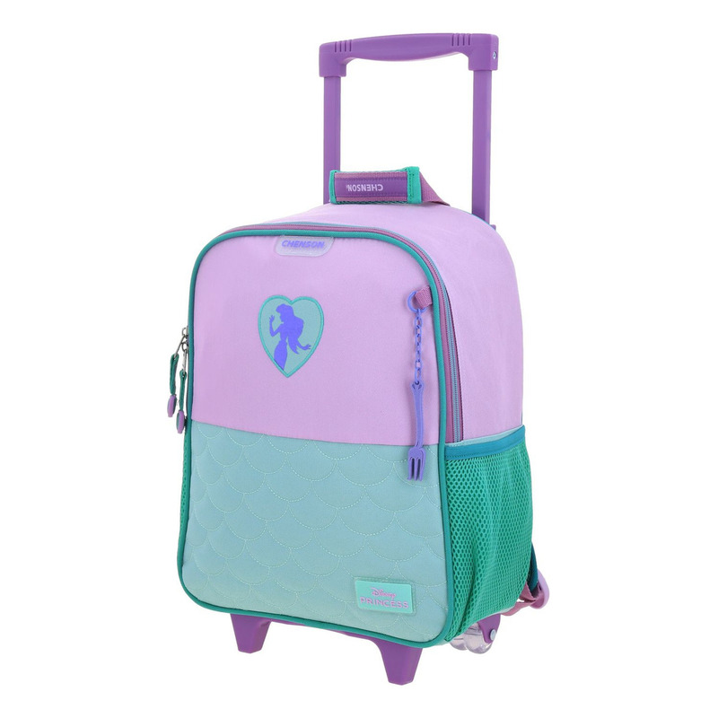 Mochila Princesas Luriel Kinder Con Carro Pr70466-t Color Multicolor Diseño De La Tela Sirenita 2