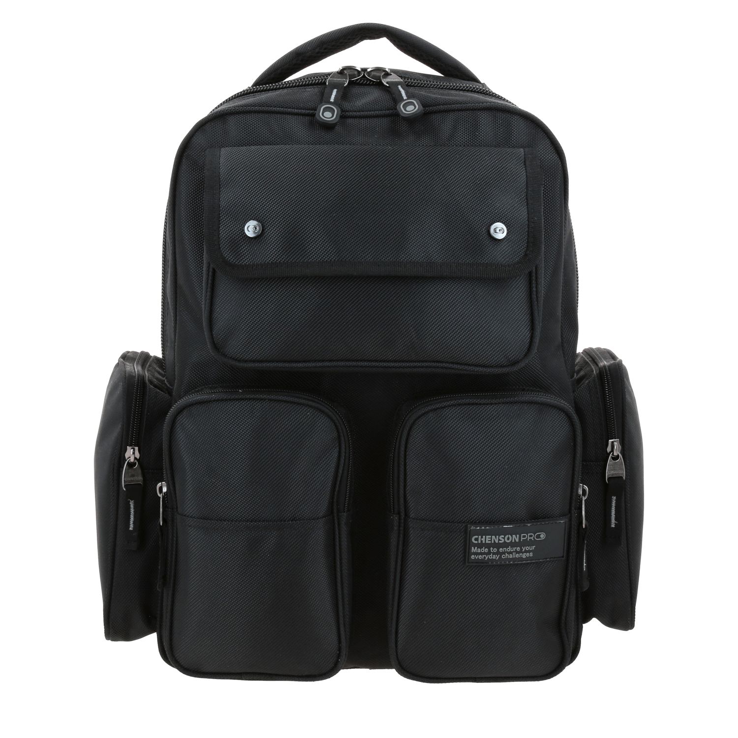 Mochila Profesional Chenson Pro Negra con Soporte Lumbar y Compartimentos