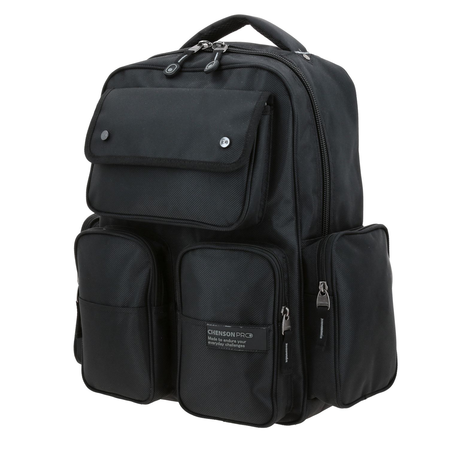 Mochila Profesional Chenson Pro Negra con Soporte Lumbar y Compartimentos 2