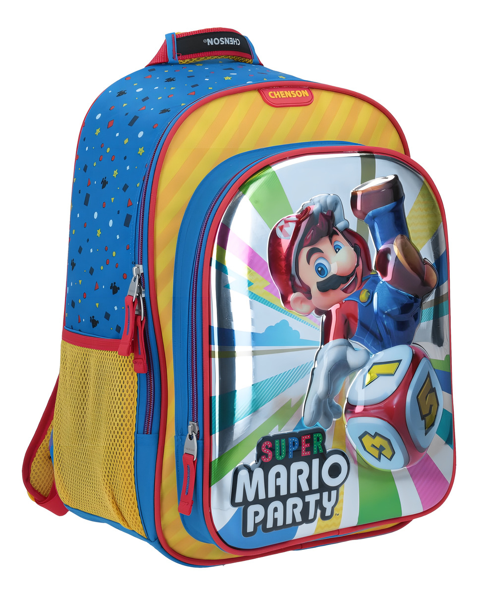 Mochila Super Mario Party Tornasol 3d Primaria Chenson Color Azul Diseño De La Tela Tornasol, 3d - vista 2