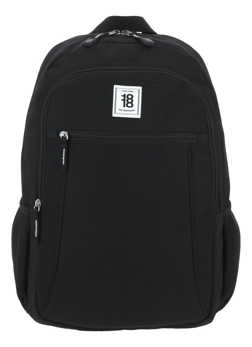 Mochila Urbana Reforzada Con 5 Bolsillos Chenson Color Negro Liso