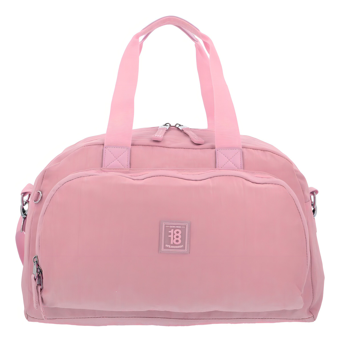 Valija Mediana Chenson 1818 Zilp Rosa Con Asa Hombro Y Mano Lisa