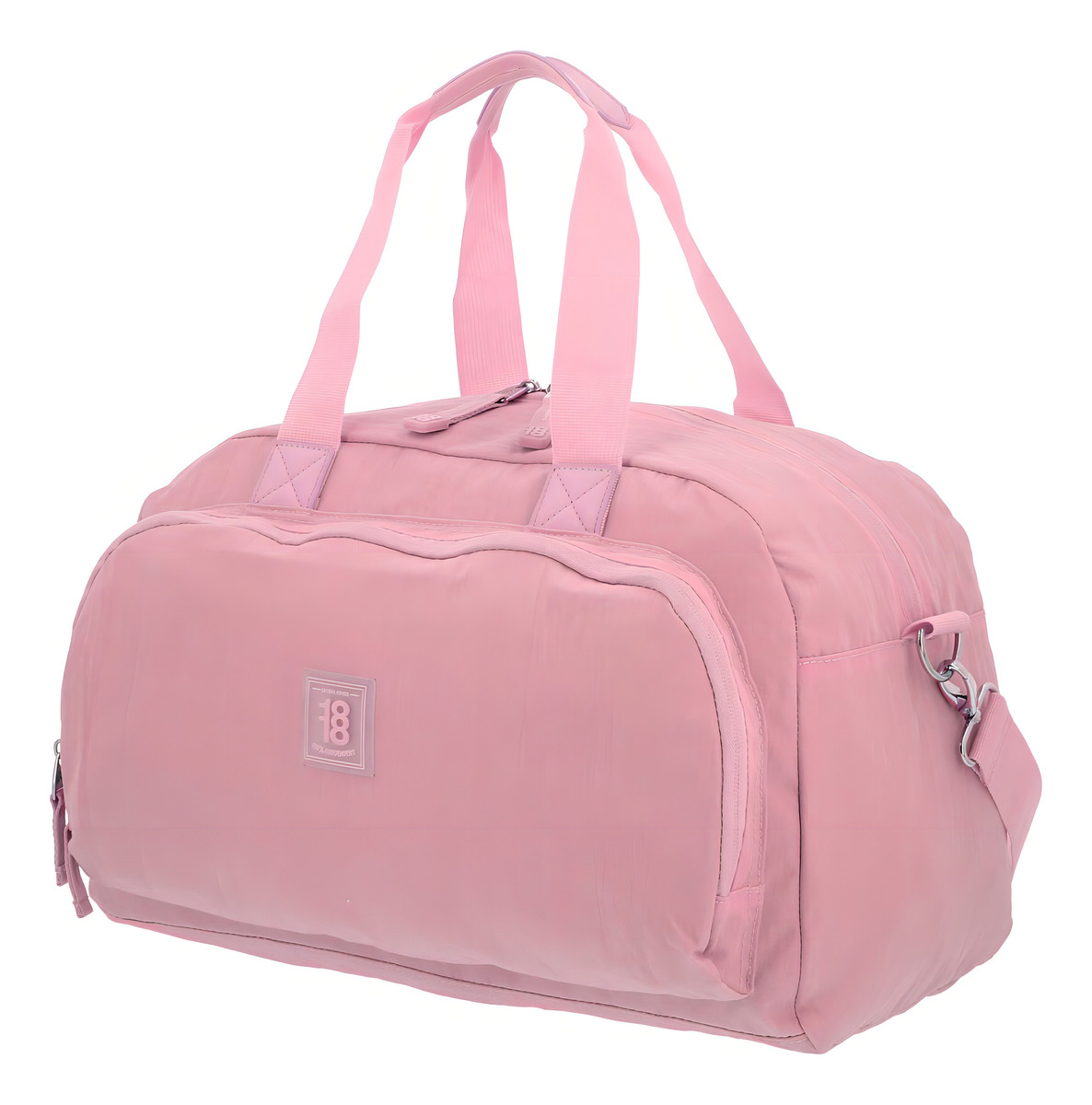 Valija Mediana Chenson 1818 Zilp Rosa Con Asa Hombro Y Mano Lisa 2