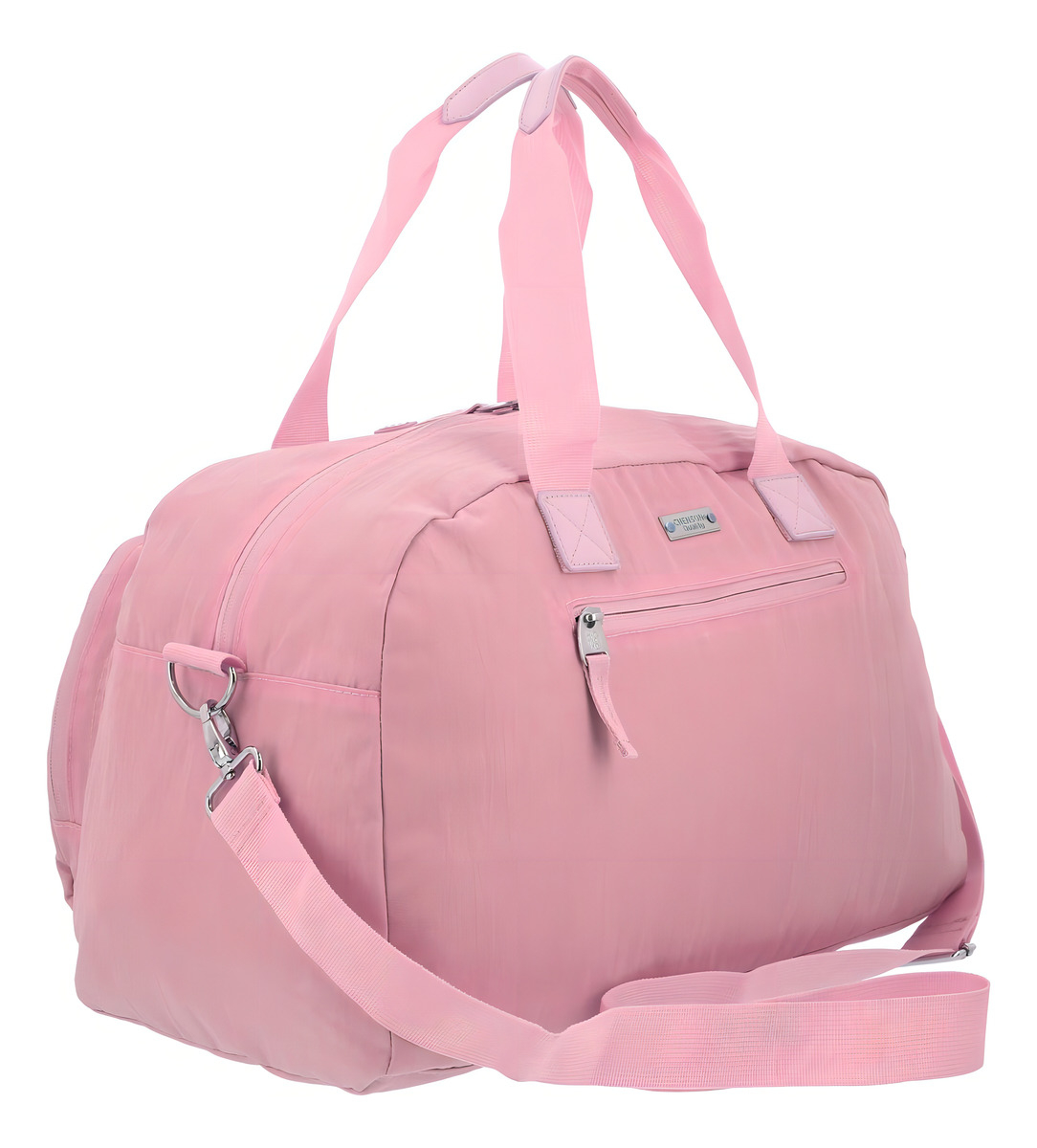 Valija Mediana Chenson 1818 Zilp Rosa Con Asa Hombro Y Mano Lisa 3