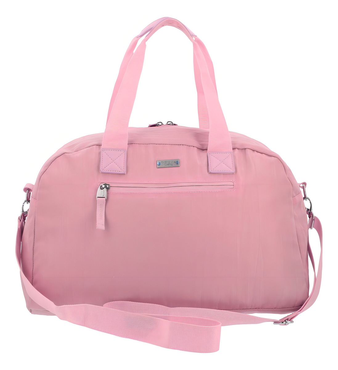 Valija Mediana Chenson 1818 Zilp Rosa Con Asa Hombro Y Mano Lisa 4