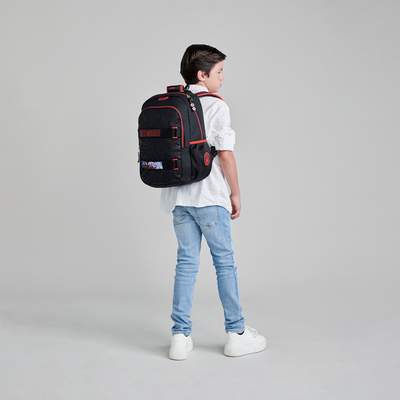 Mochila Escolar Miles Morales Negro Chenson | Compartimentos - vista 2